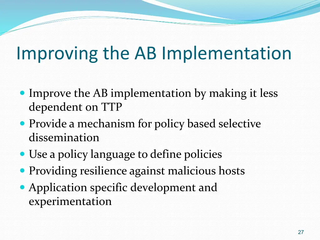 improving the ab implementation