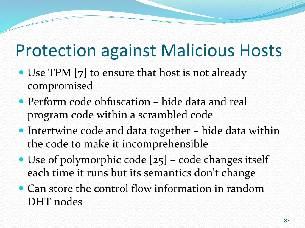 protection against malicious hosts