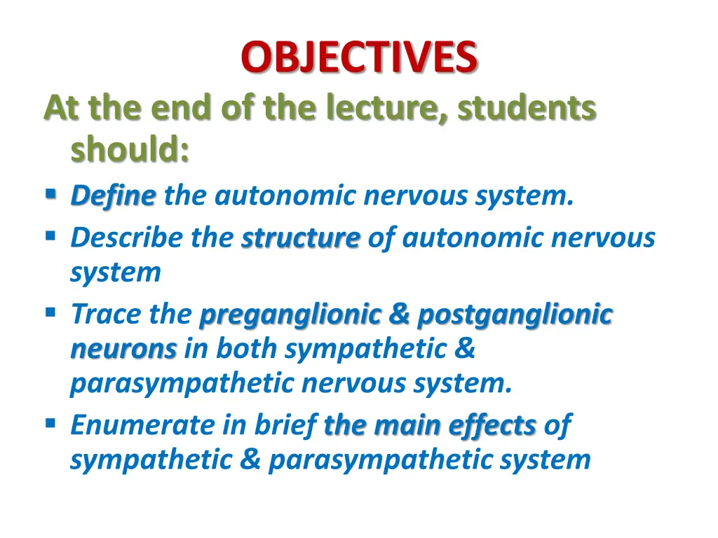 objectives