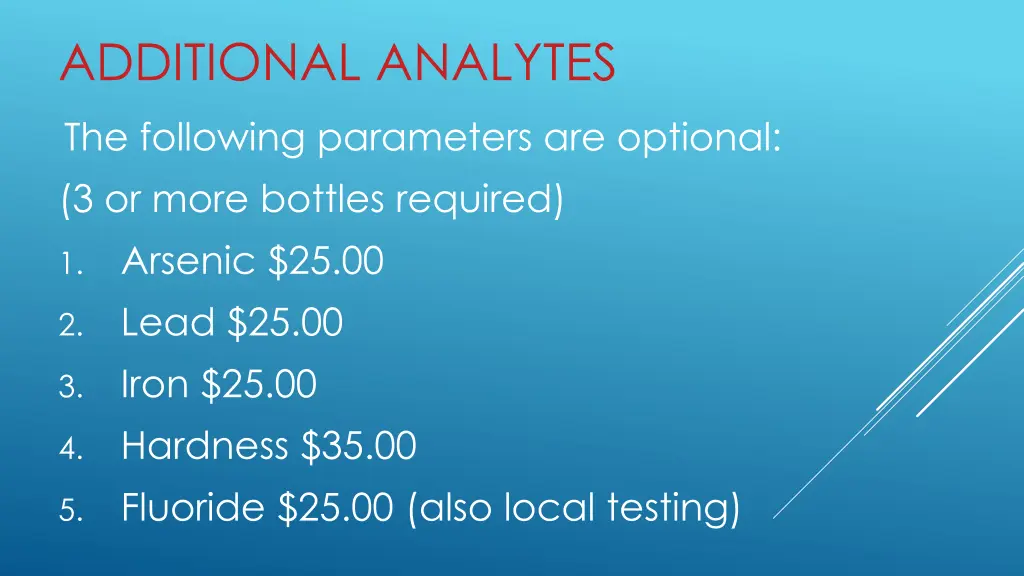 additional analytes