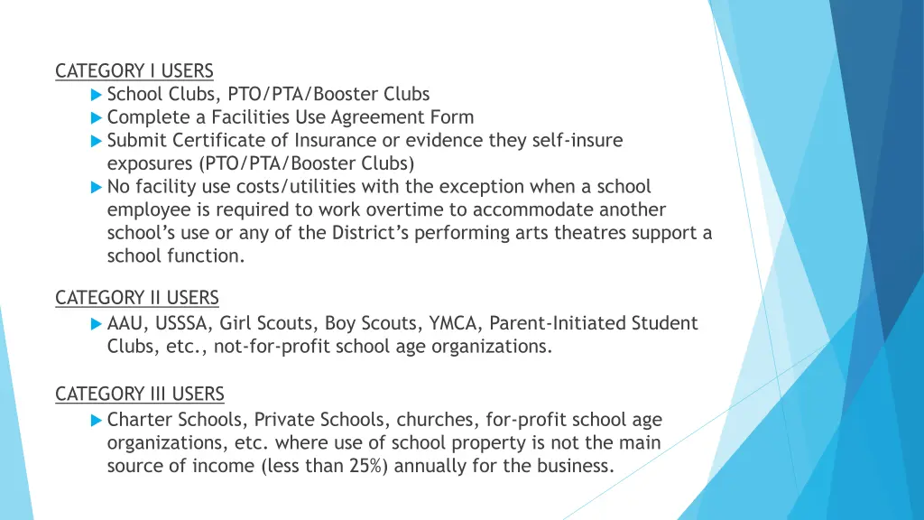 category i users school clubs pto pta booster