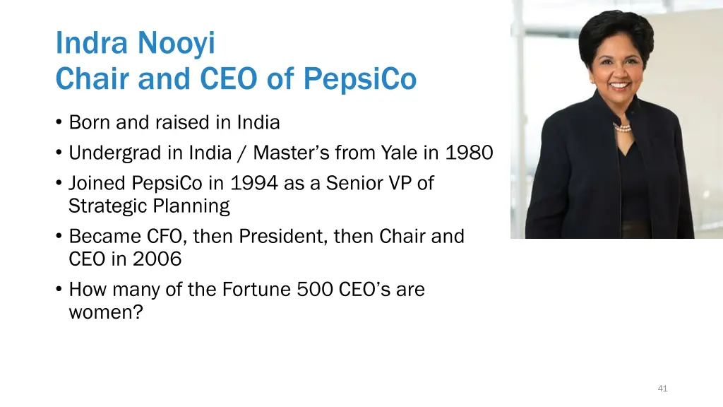 indra nooyi chair and ceo of pepsico