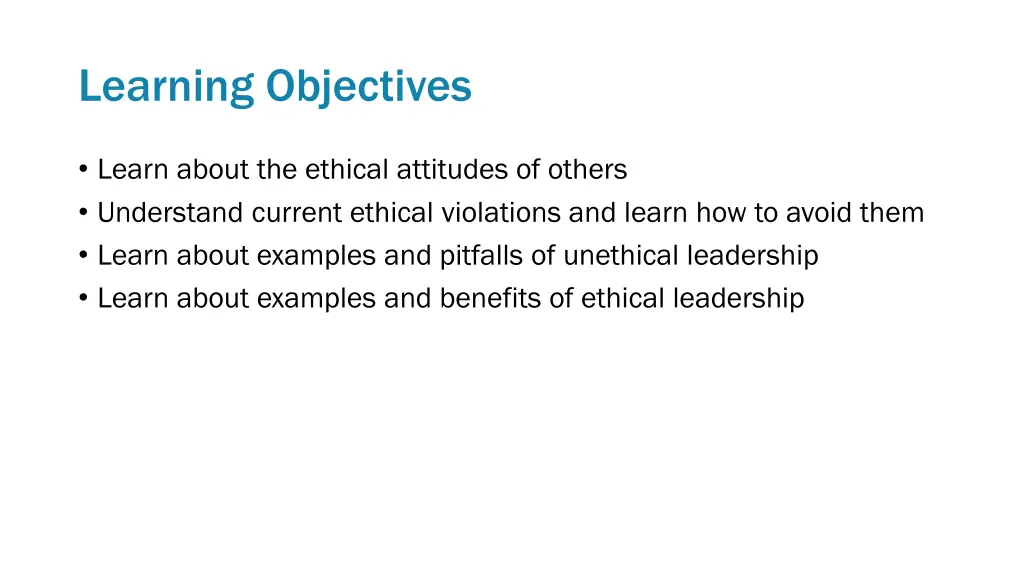 learning objectives