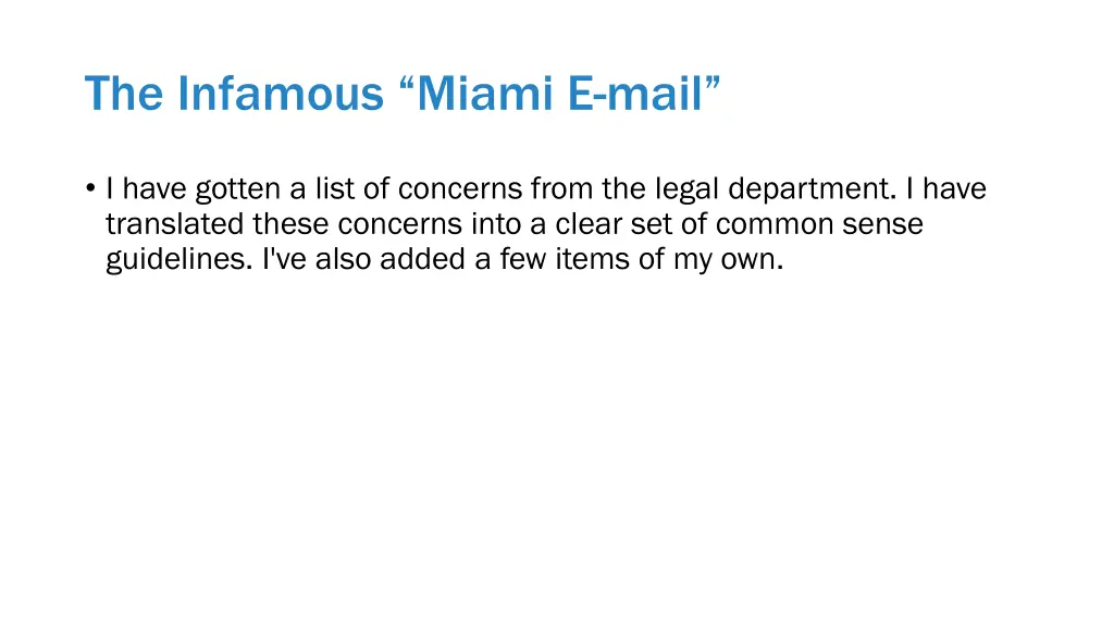 the infamous miami e mail 1