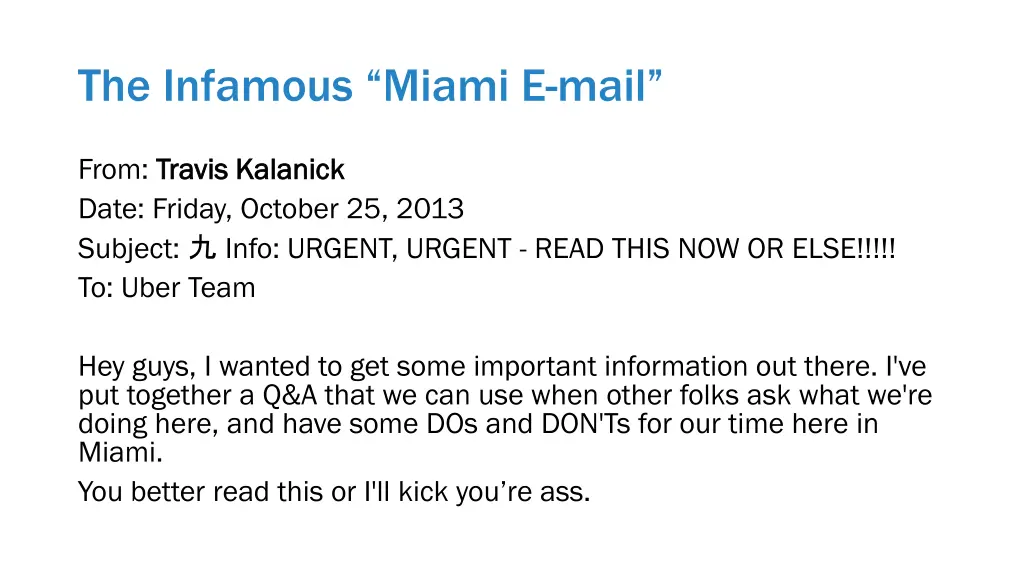 the infamous miami e mail