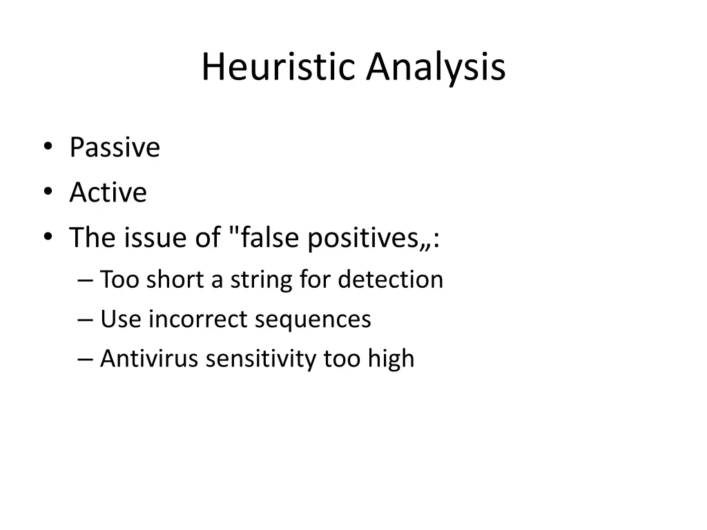 heuristic analysis