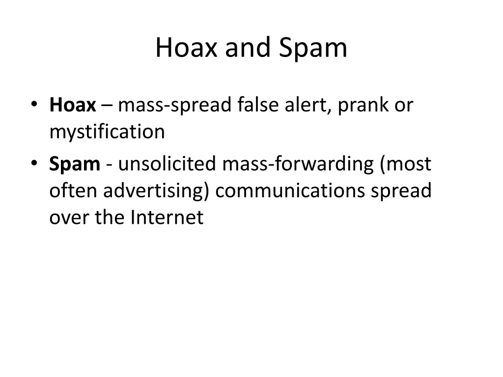 hoax and spam