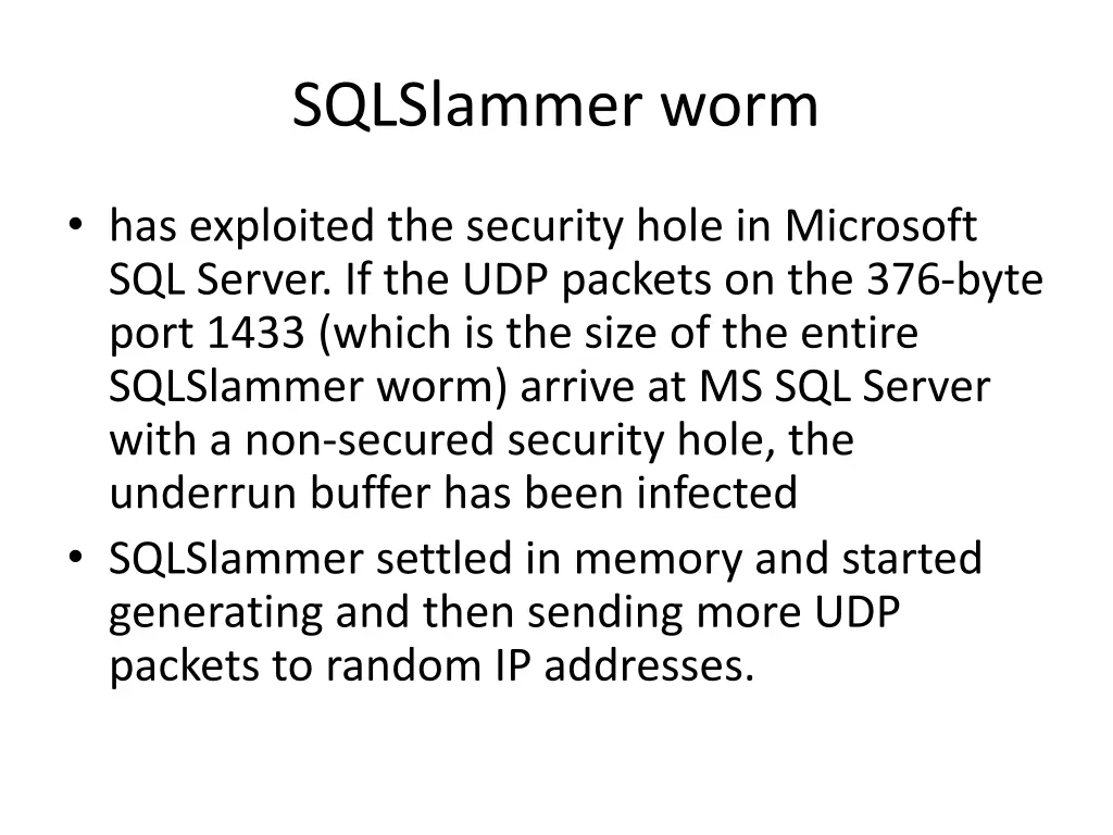 sqlslammer worm