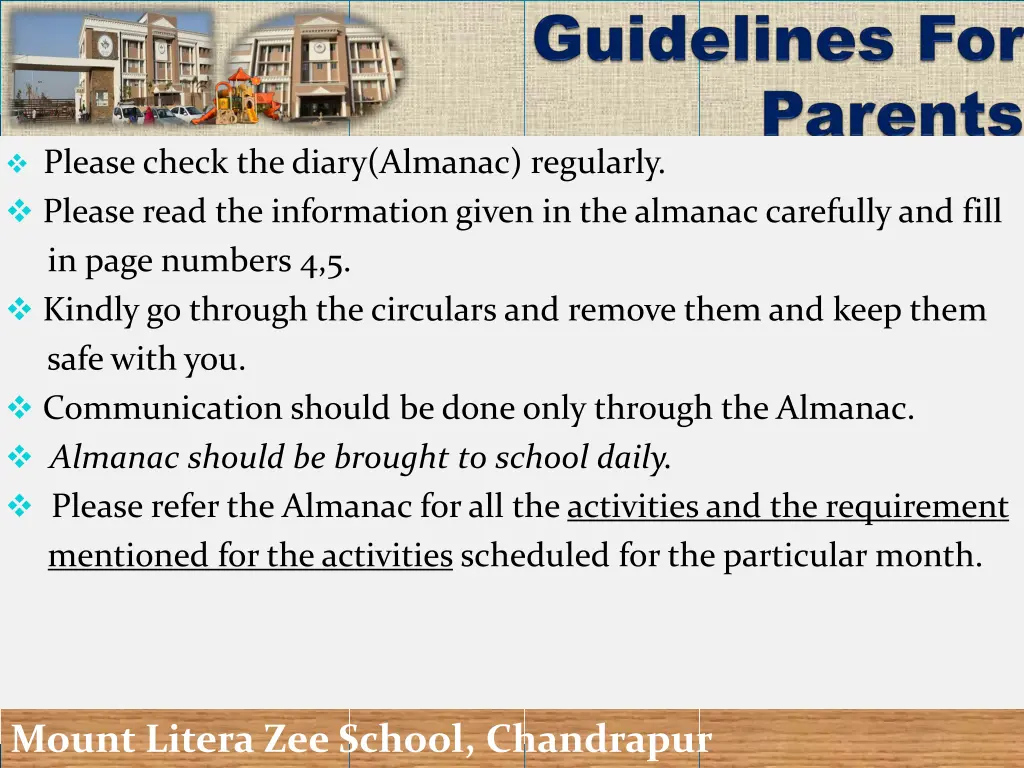 please check the diary almanac regularly please