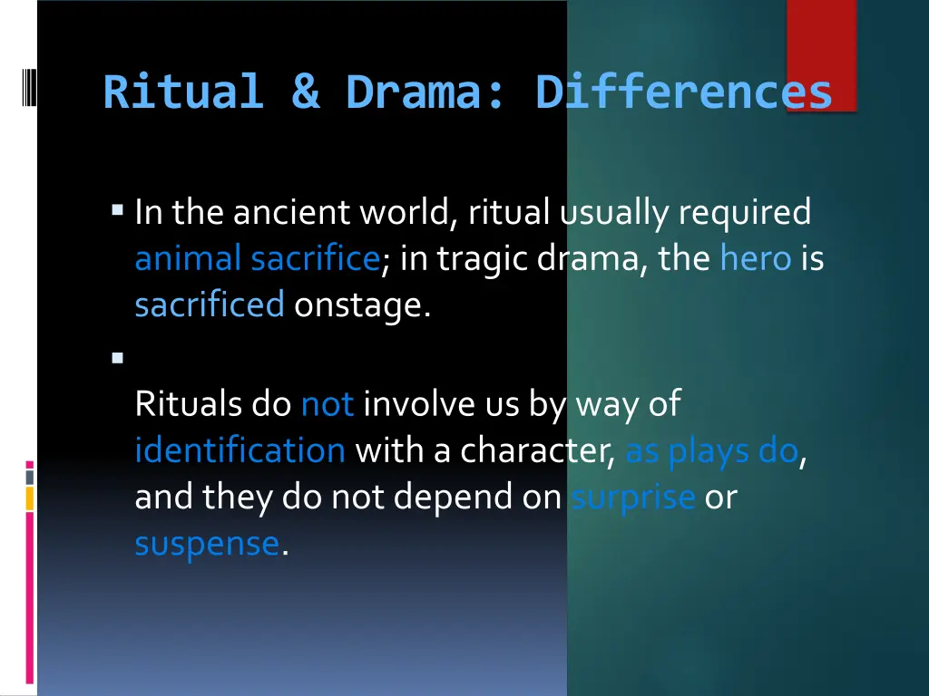 ritual drama differences