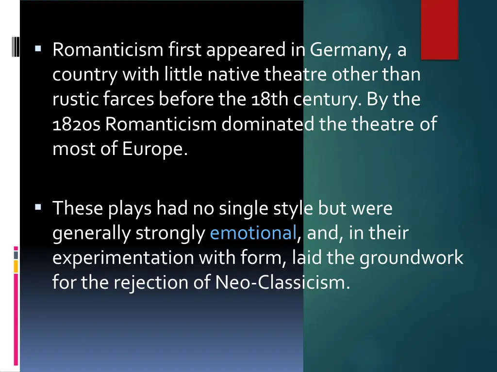 romanticism first appeared in germany a country