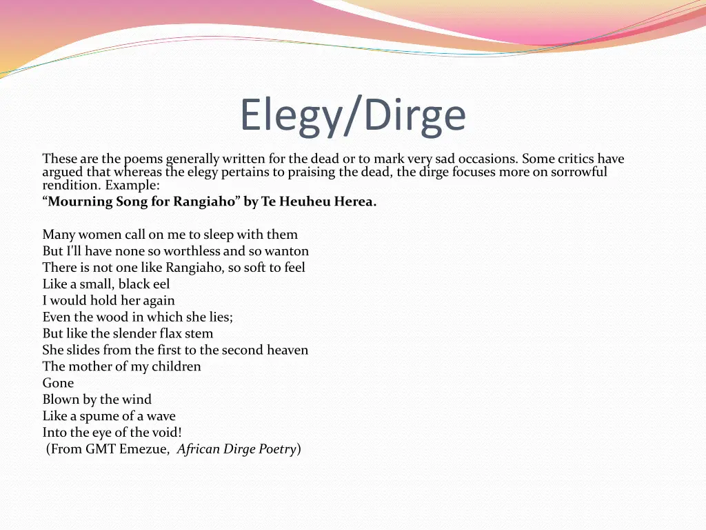 elegy dirge