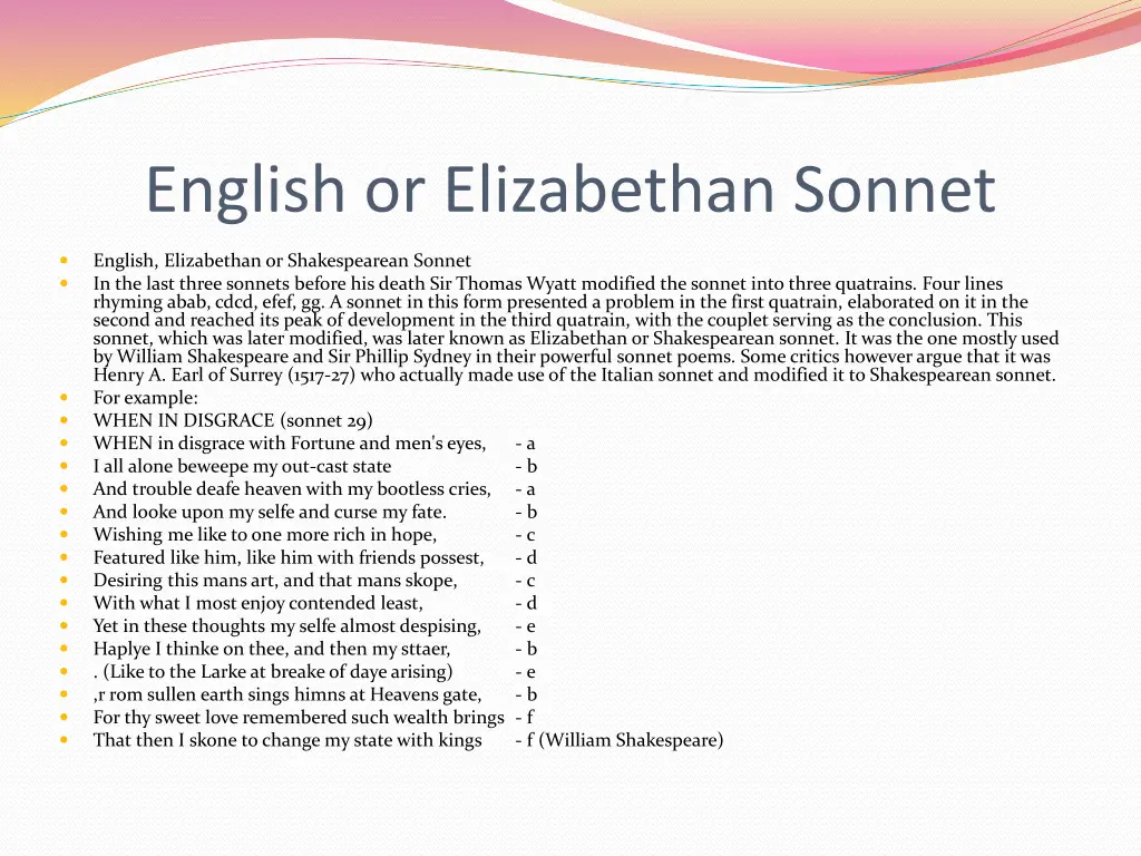 english or elizabethan sonnet