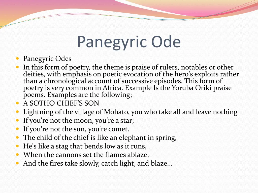 panegyric ode