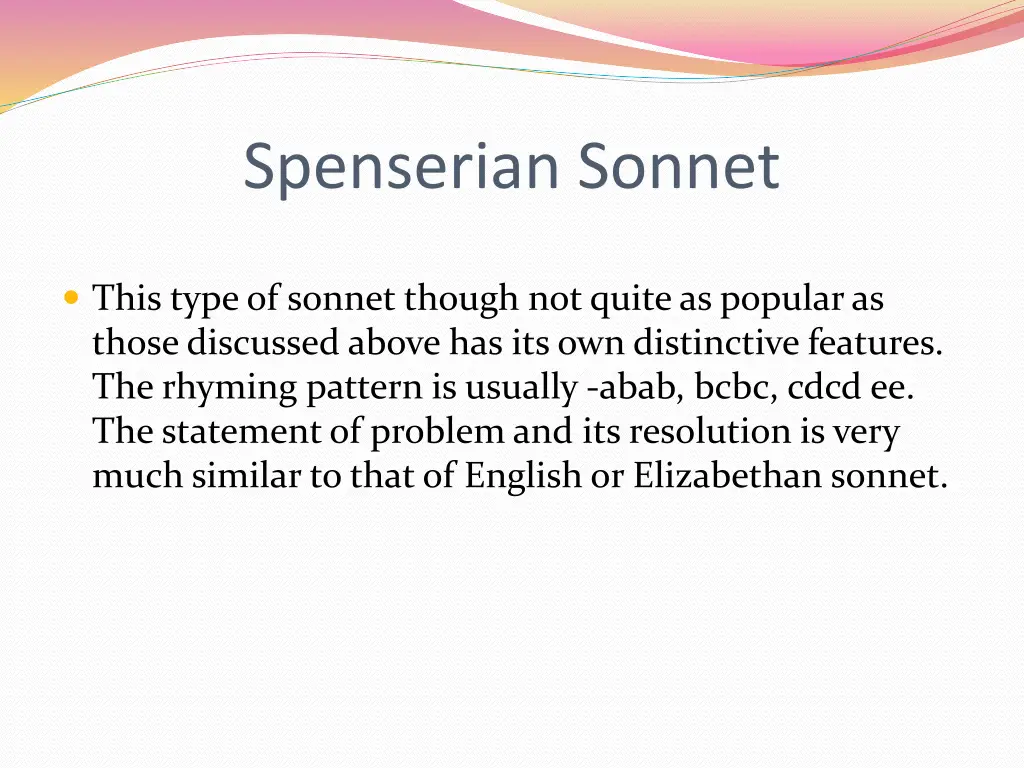 spenserian sonnet