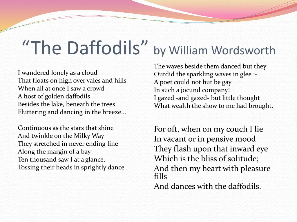 the daffodils by william wordsworth