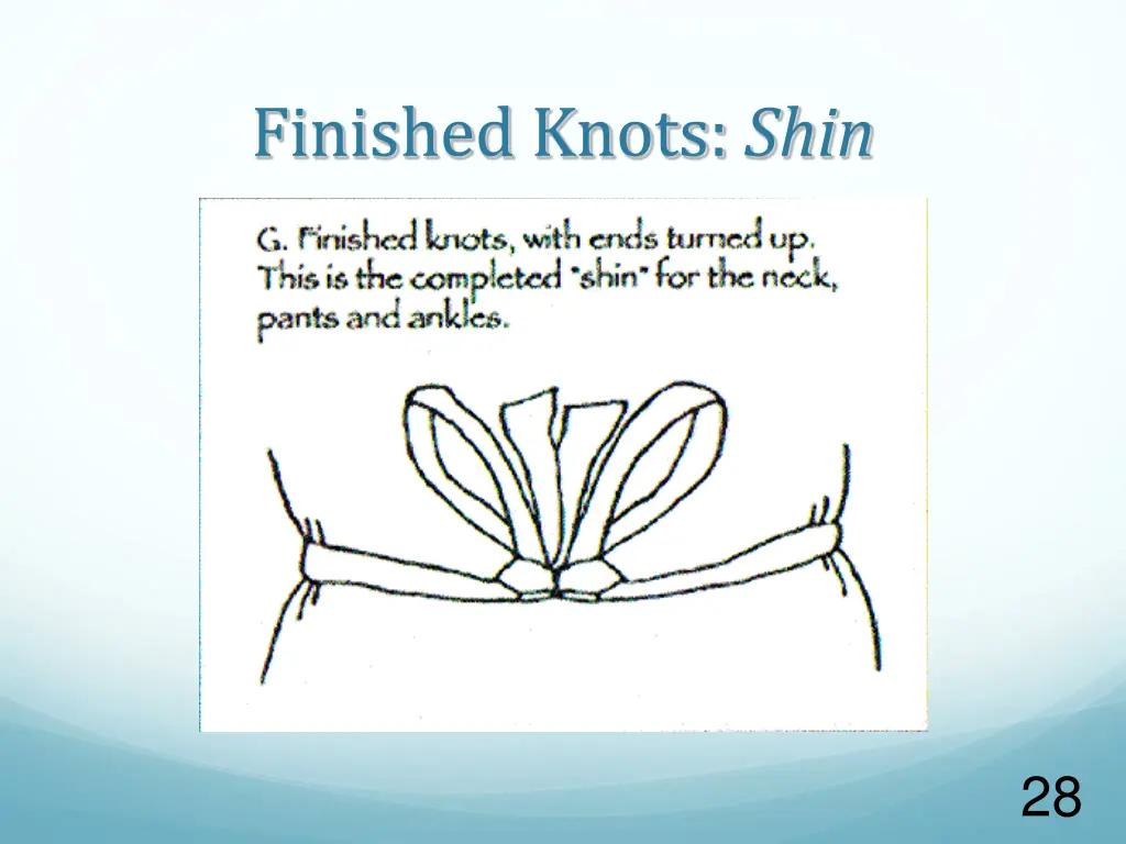 finished knots shin