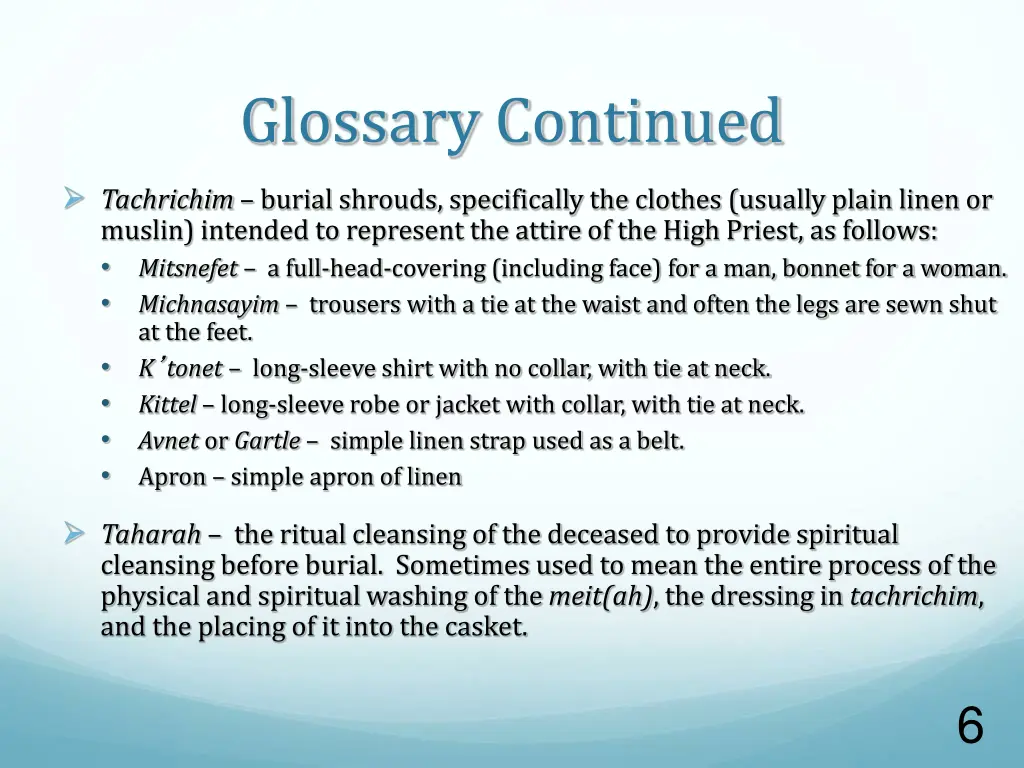 glossary continued