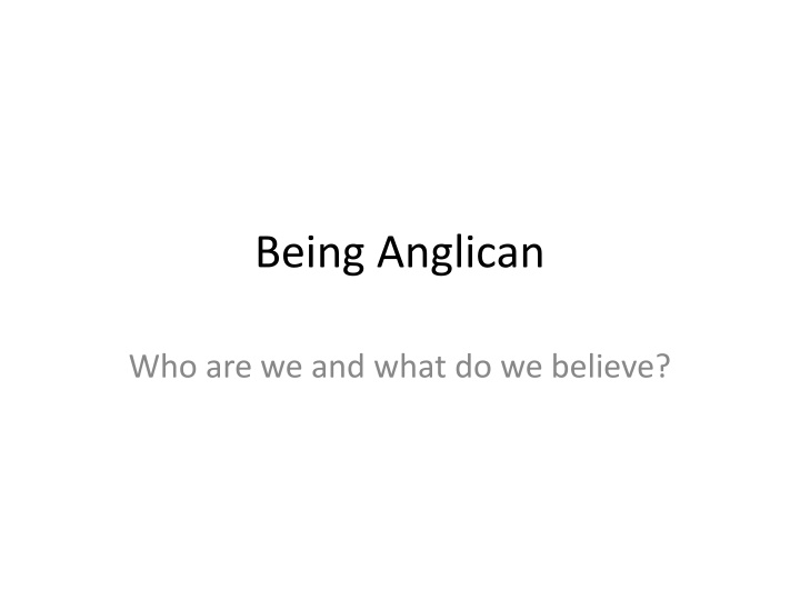 being anglican