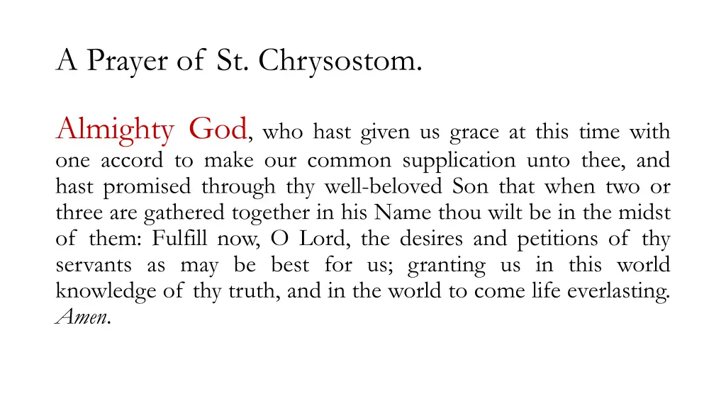 a prayer of st chrysostom