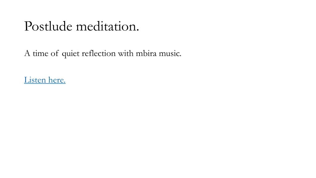 postlude meditation