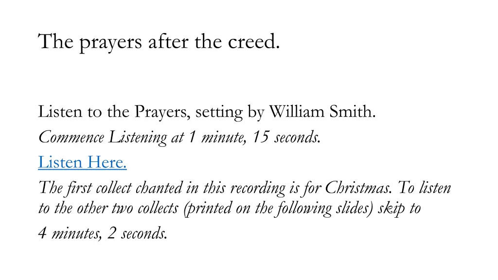 the prayers after the creed