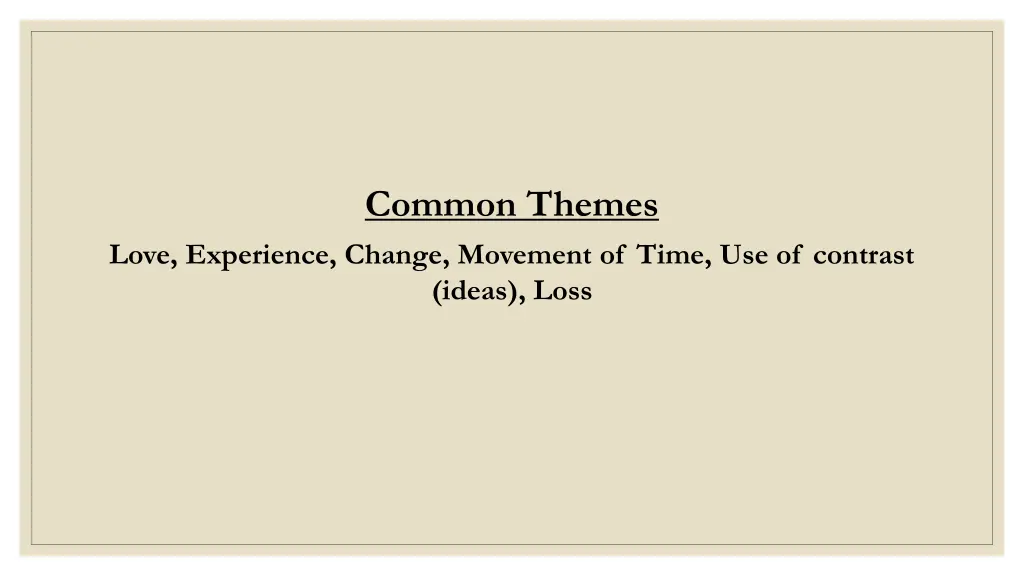 common themes