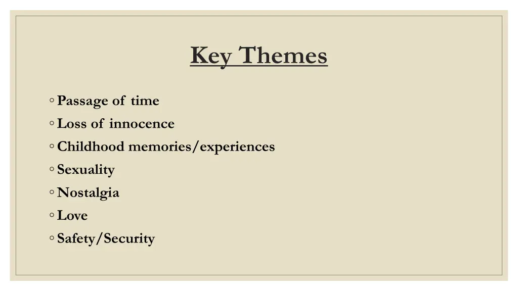 key themes