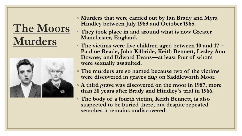 murders that were carried out by ian brady