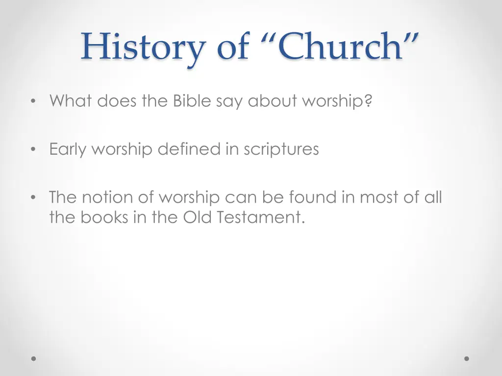 history of church