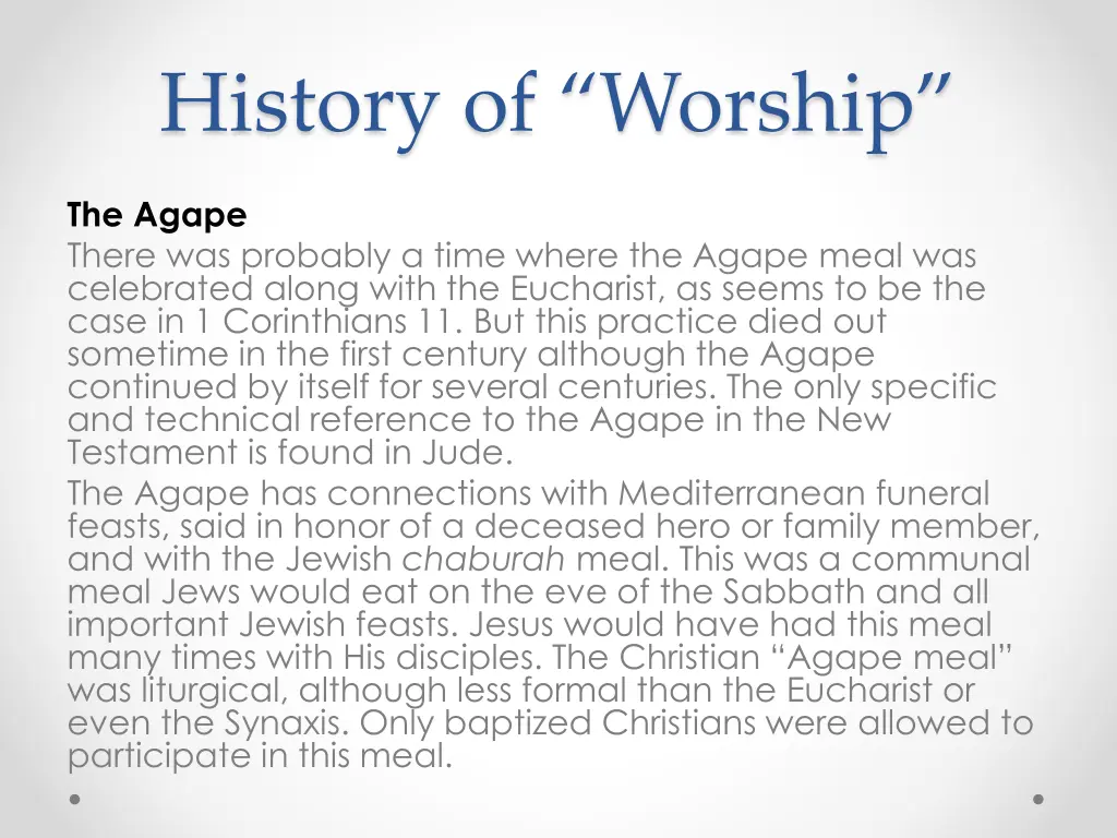 history of worship 10