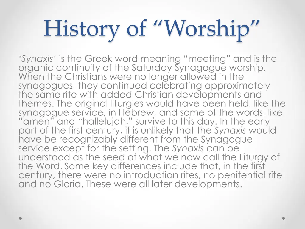 history of worship 6