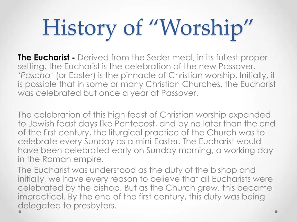 history of worship 8