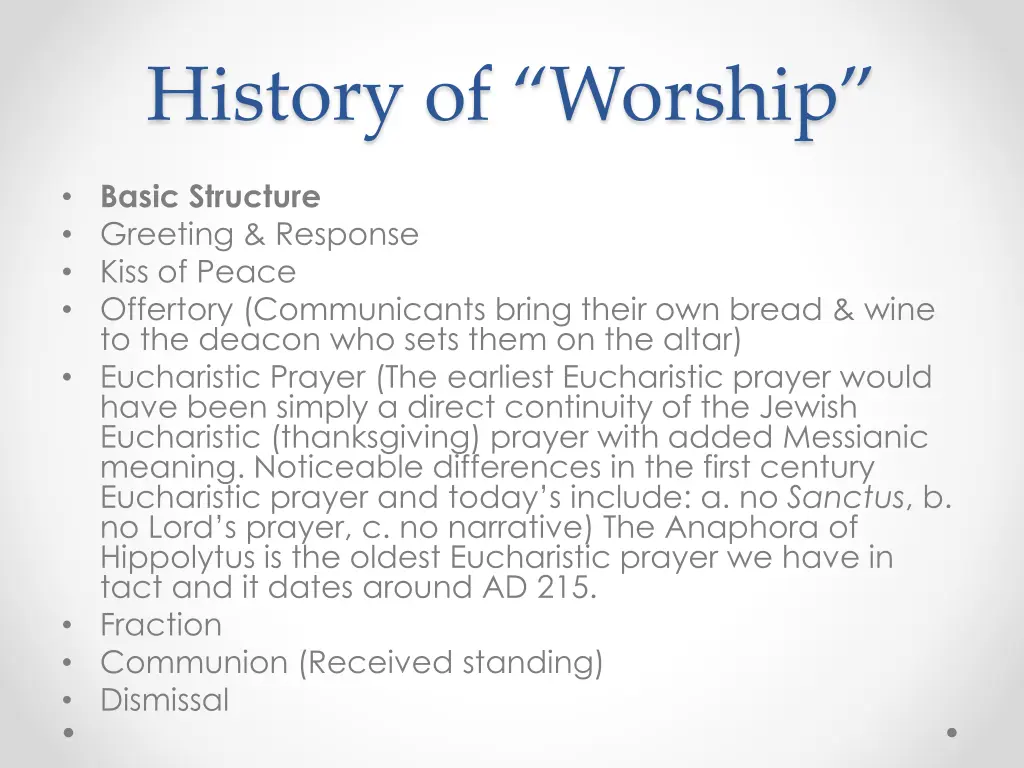 history of worship 9