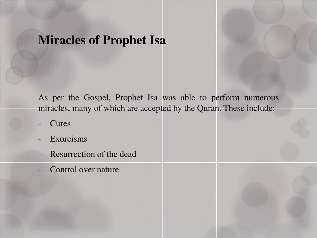 miracles of prophet isa 1