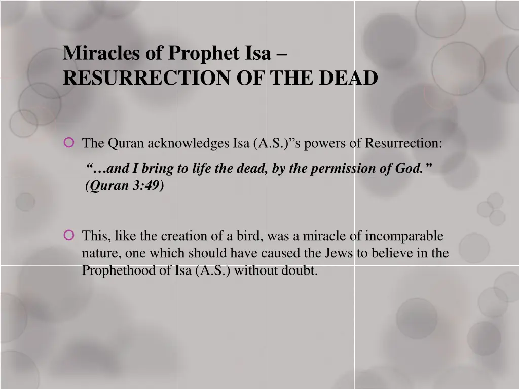 miracles of prophet isa resurrection of the dead 1