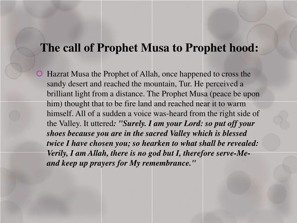 the call of prophet musa to prophet hood