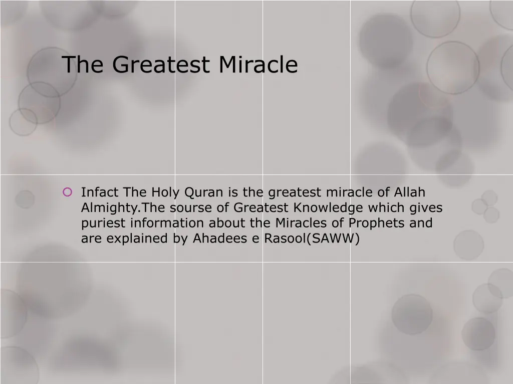 the greatest miracle