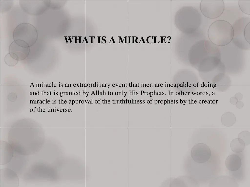 what is a miracle