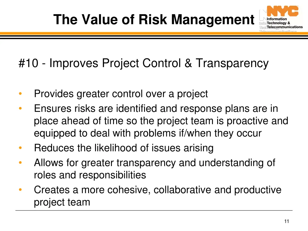 the value of risk management 10