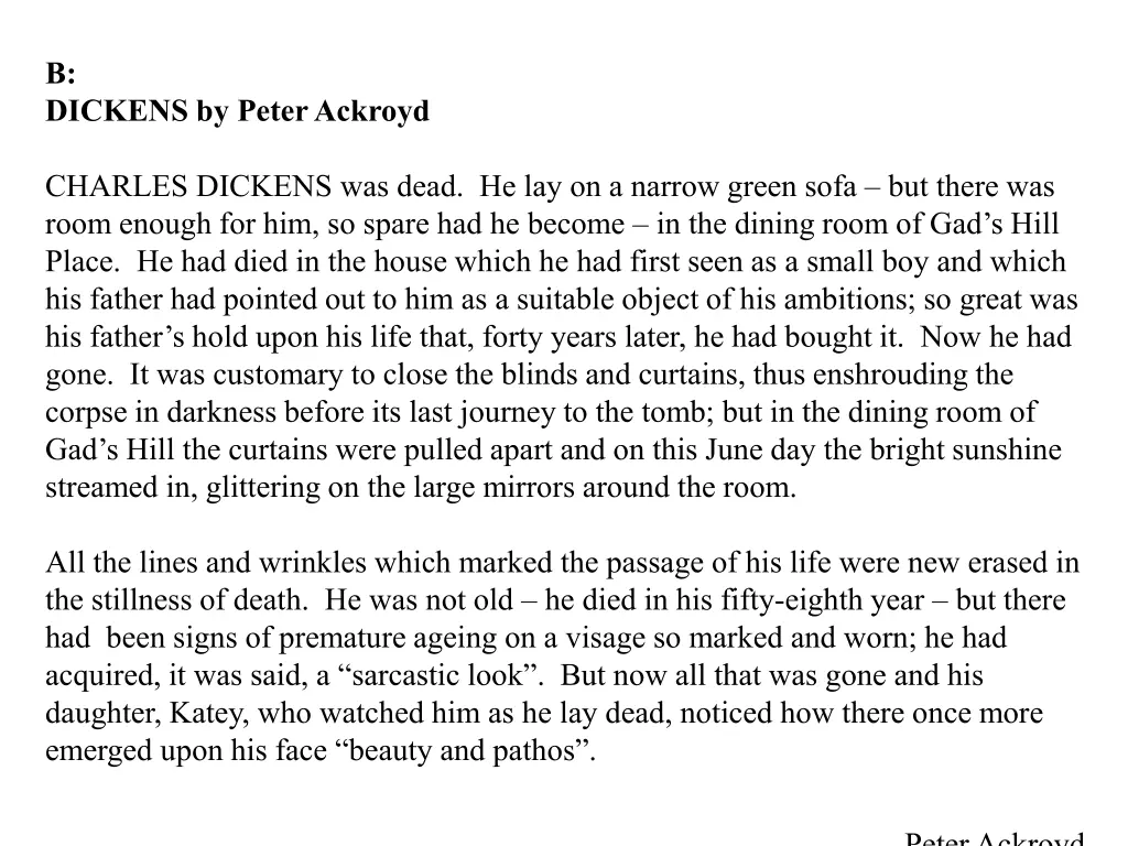 b dickens by peter ackroyd