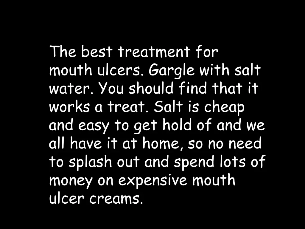 the best treatment for mouth ulcers gargle with