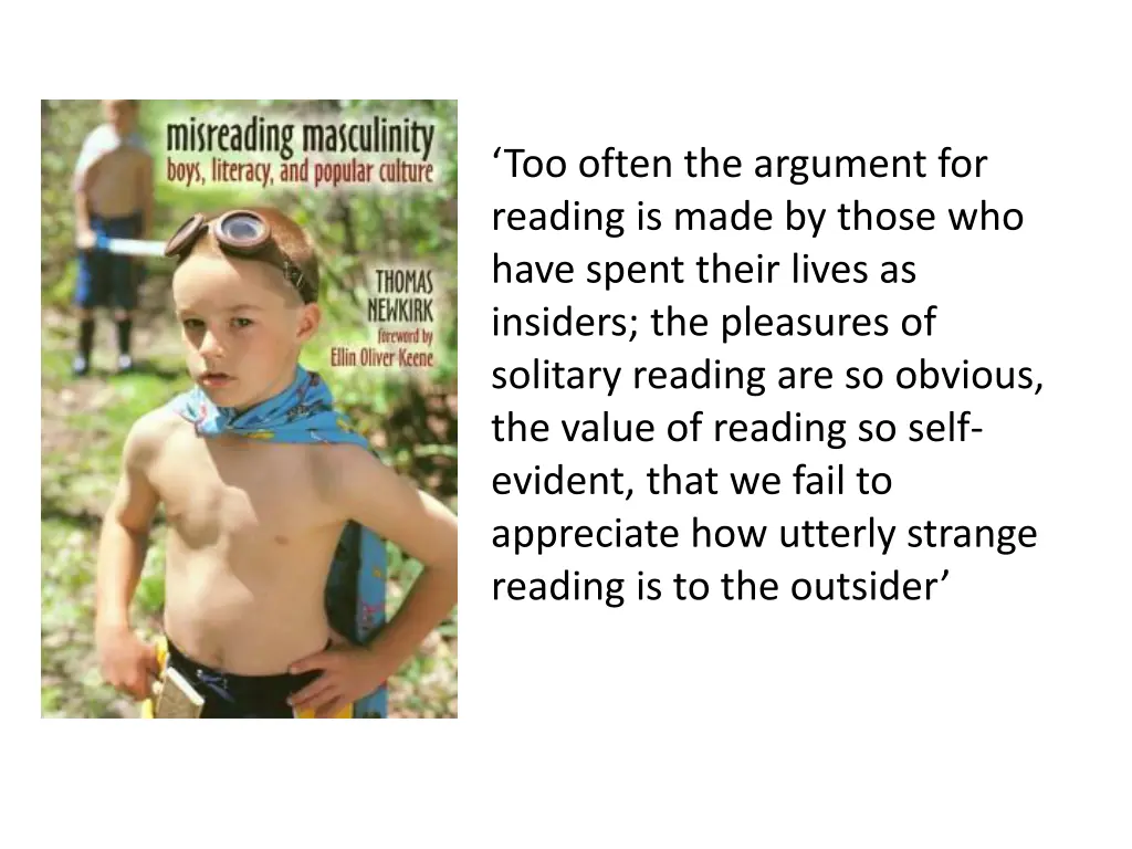 too often the argument for reading is made