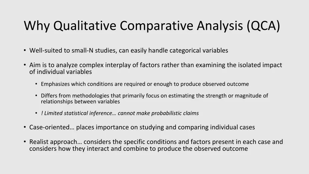 why qualitative comparative analysis qca