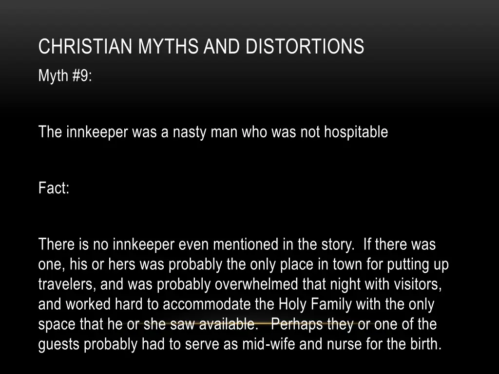 christian myths and distortions myth 9