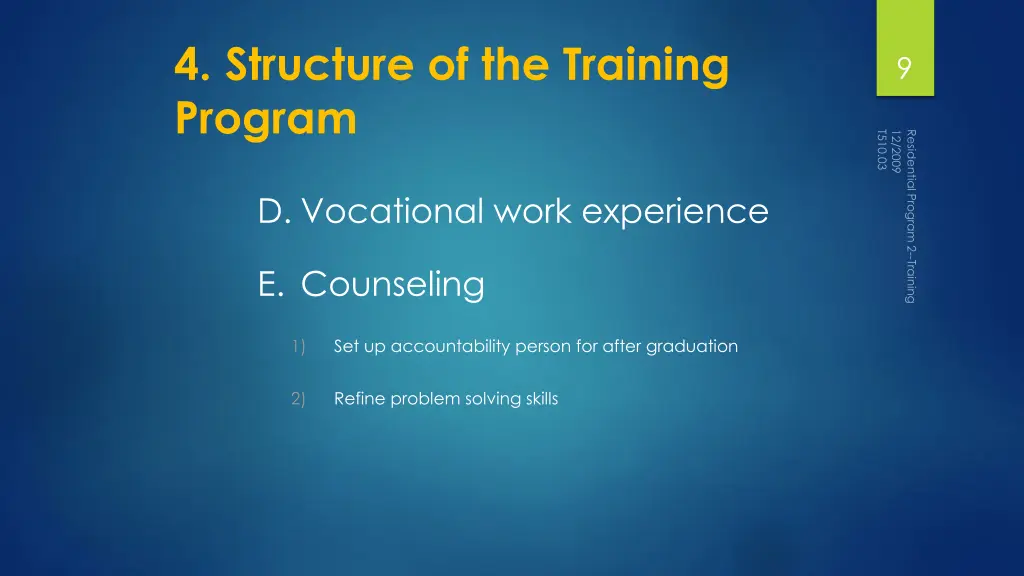 4 structure of the training program 2