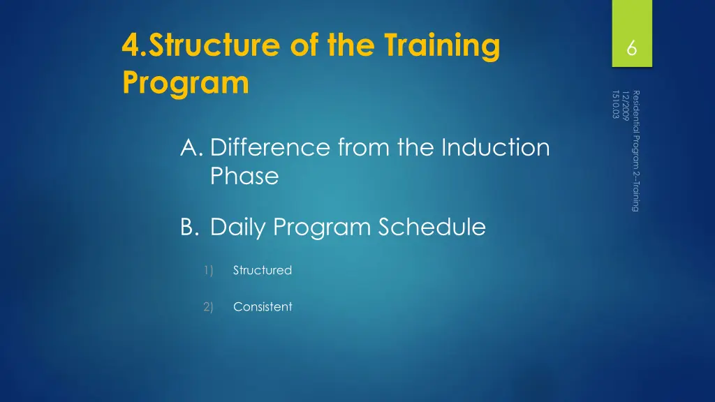 4 structure of the training program