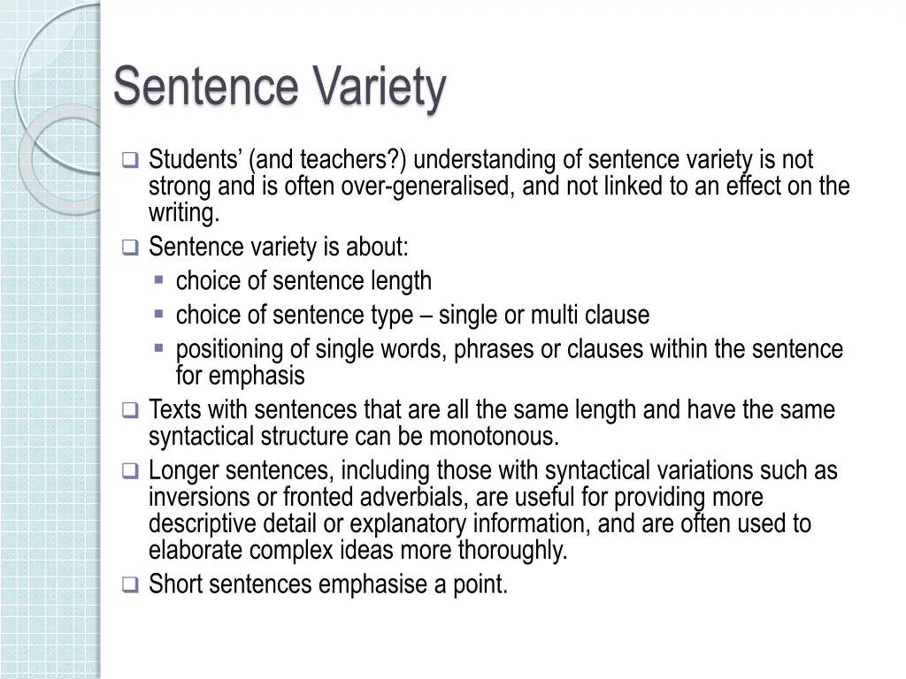 sentence variety 1