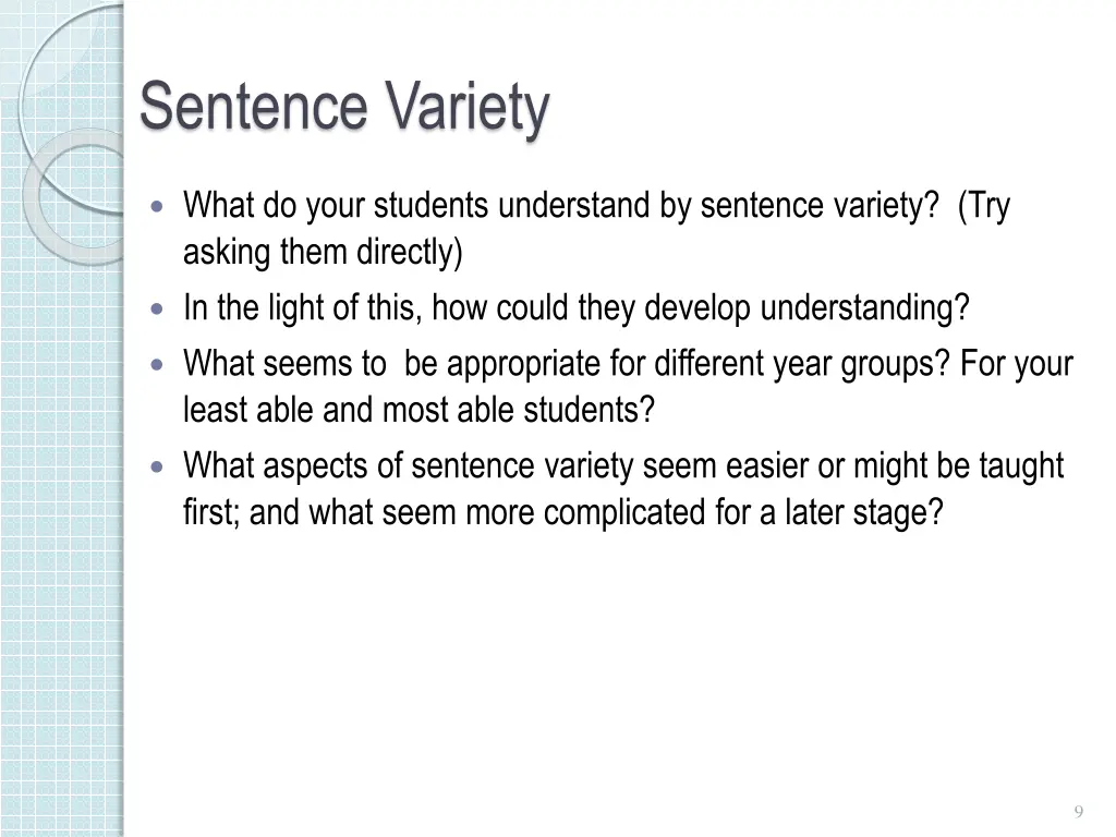 sentence variety 2