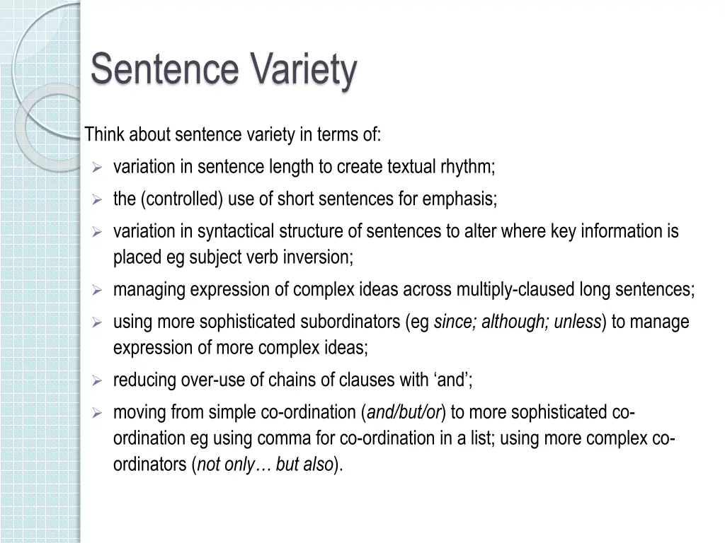 sentence variety 3